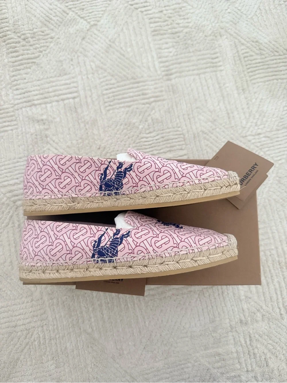 Burberry Pink Monogram Espadrilles w/ Box | Women’s Size 6.5